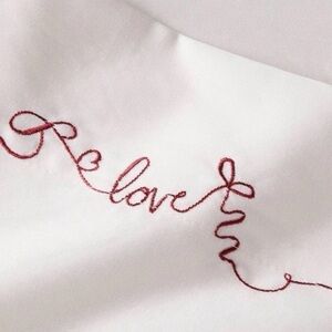 Twin/Twin XL 400 Thread Count Performance Sheet Set Ivory with Love Detailed Hem